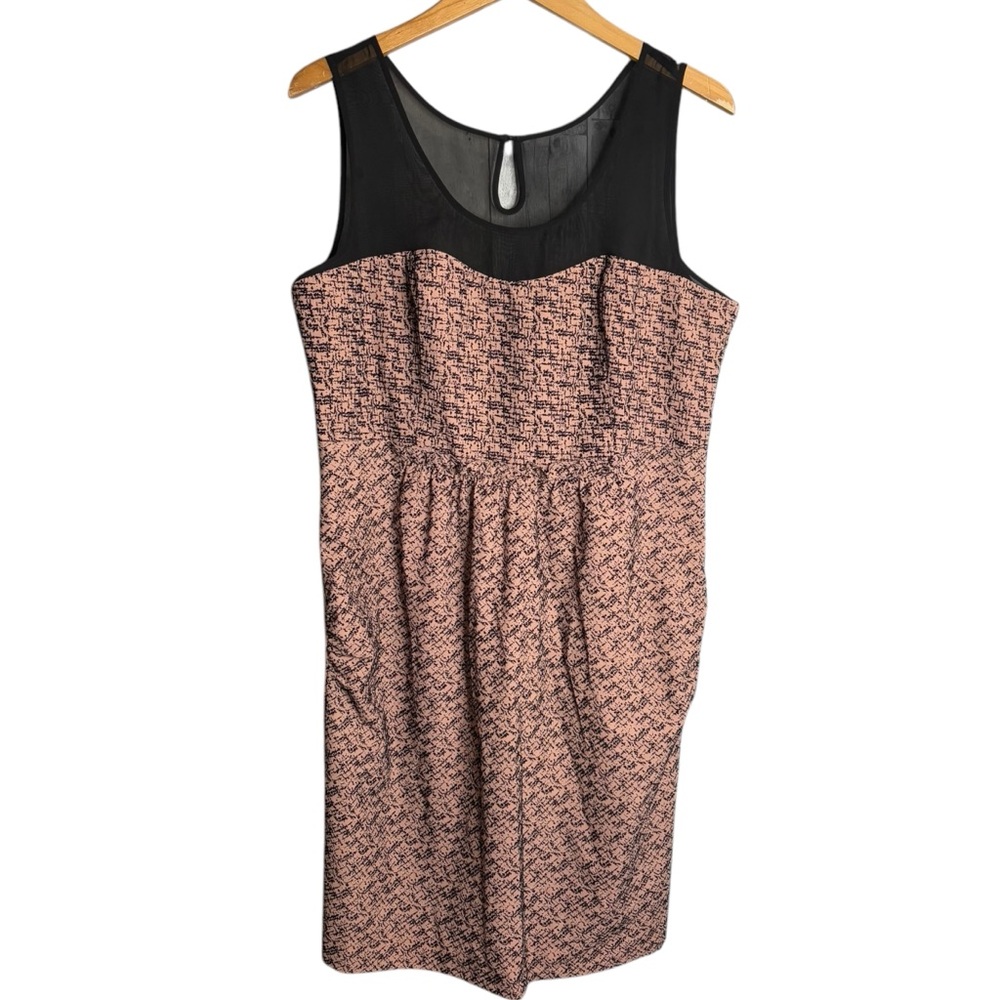 Anthropologie Moulinette Soeurs Dress Black Pink velvet Sheath women’s size 14